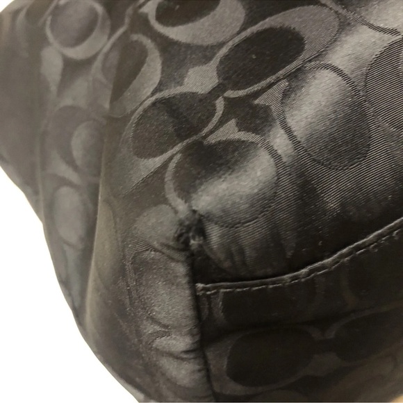 Coach 33475 Ward Signature Black Nylon Tote Bag With Leather Handles - Picture 16 of 16